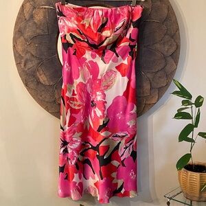 Banana Republic Floral Silk Strapless Dress